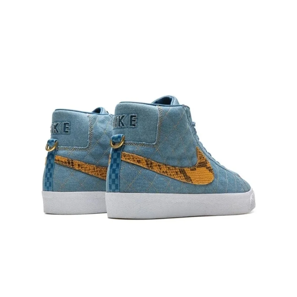 Supreme x Nike SB Zoom Blazer Mid QS Denim Snakeskin Size 8.5 US / UK 7.5 / NIB